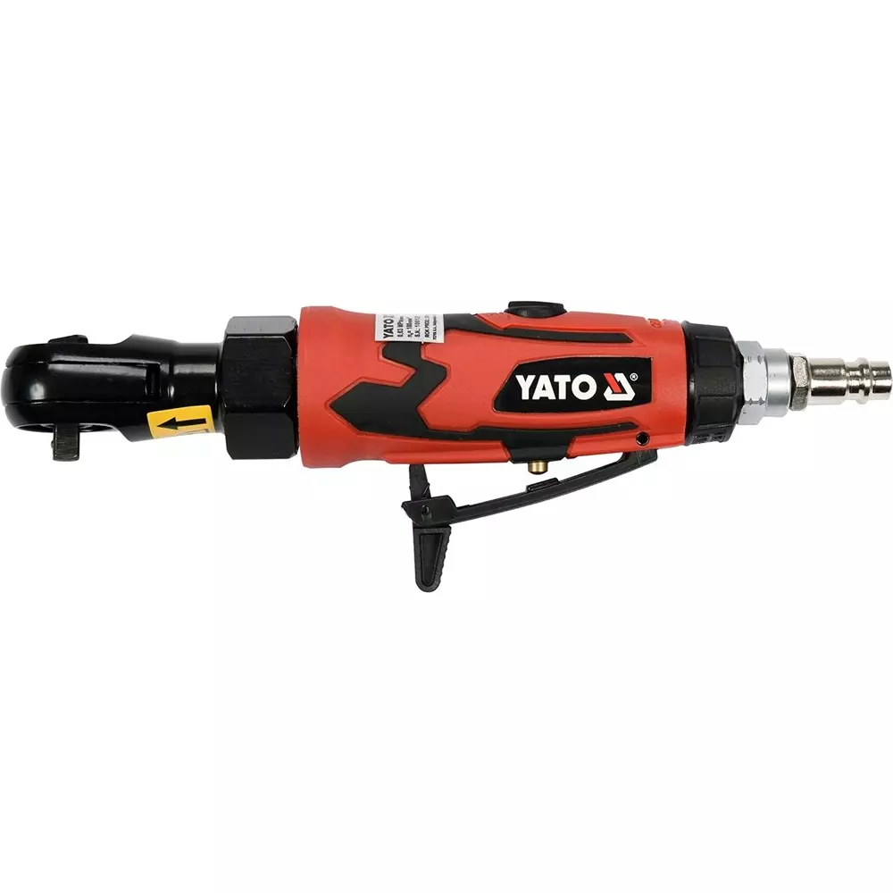 Yato 1/4 inch (6.35 mm) Square Drive Air Ratchet Wrench 113 LPM Air Consumption and 27 Nm Max. Torque, YT-09795