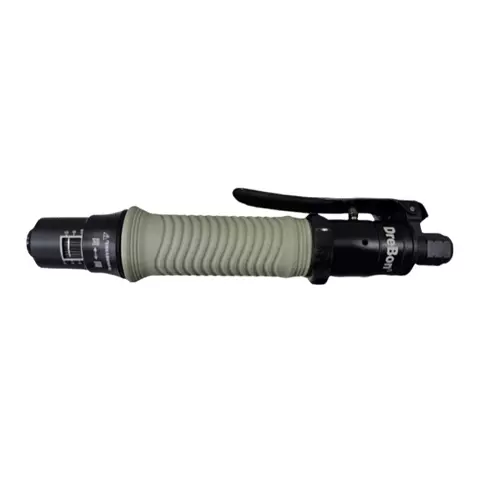 DreBon Lever Start Auto Shut Off Air Screwdriver 1/4 Inch (6.35 mm) Hex Shank Size 180 mm Overall Length 1800 RPM 3-17 Kg/cm Torque Range, DB-SD-Q30LB