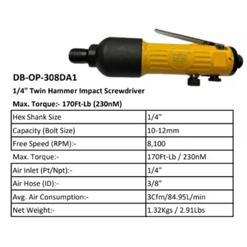 drebon-twin-hammer-impact-screwdriver-635-mm-14-inch-drive-230-nm-torque-and-8100-rpm-speed-db-op-308da1