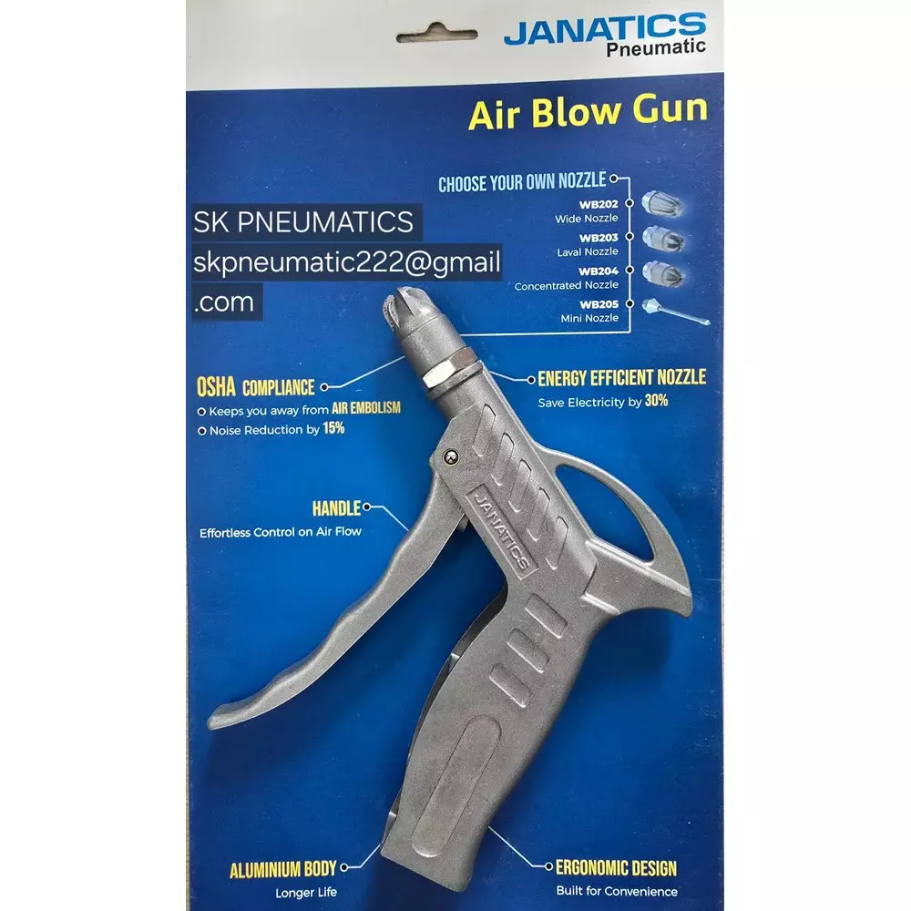 Janatics Air Blow Gun with Concentrated Nozzle G1/4 inch (6.35 mm) Inlet Connection, WB204
