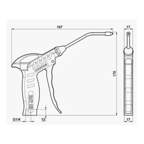 Janatics Energy Saving Air Blow Gun G1/4 inch (6.35 mm) Inlet Connection, WB209