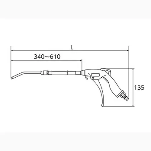 Ktc Telescopic Air Blow Gun Adjustable 340 mm to 610 mm, YKAG-3461