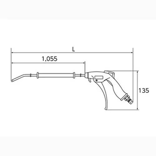 Ktc High Volume Air Blow Gun 1055 mm Nozzle Reinforced Plastic, YKAG-1055