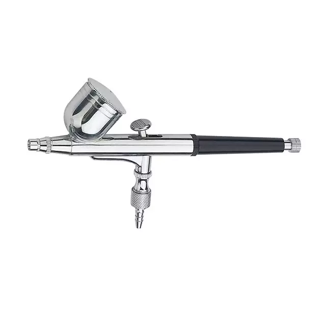Hoteche Airbrush Kit 4 Inch (101 mm) Diameter Stainless Steel 0.2-0.5 mm Nozzle Size Black & Silver for Industrial Use, A831301