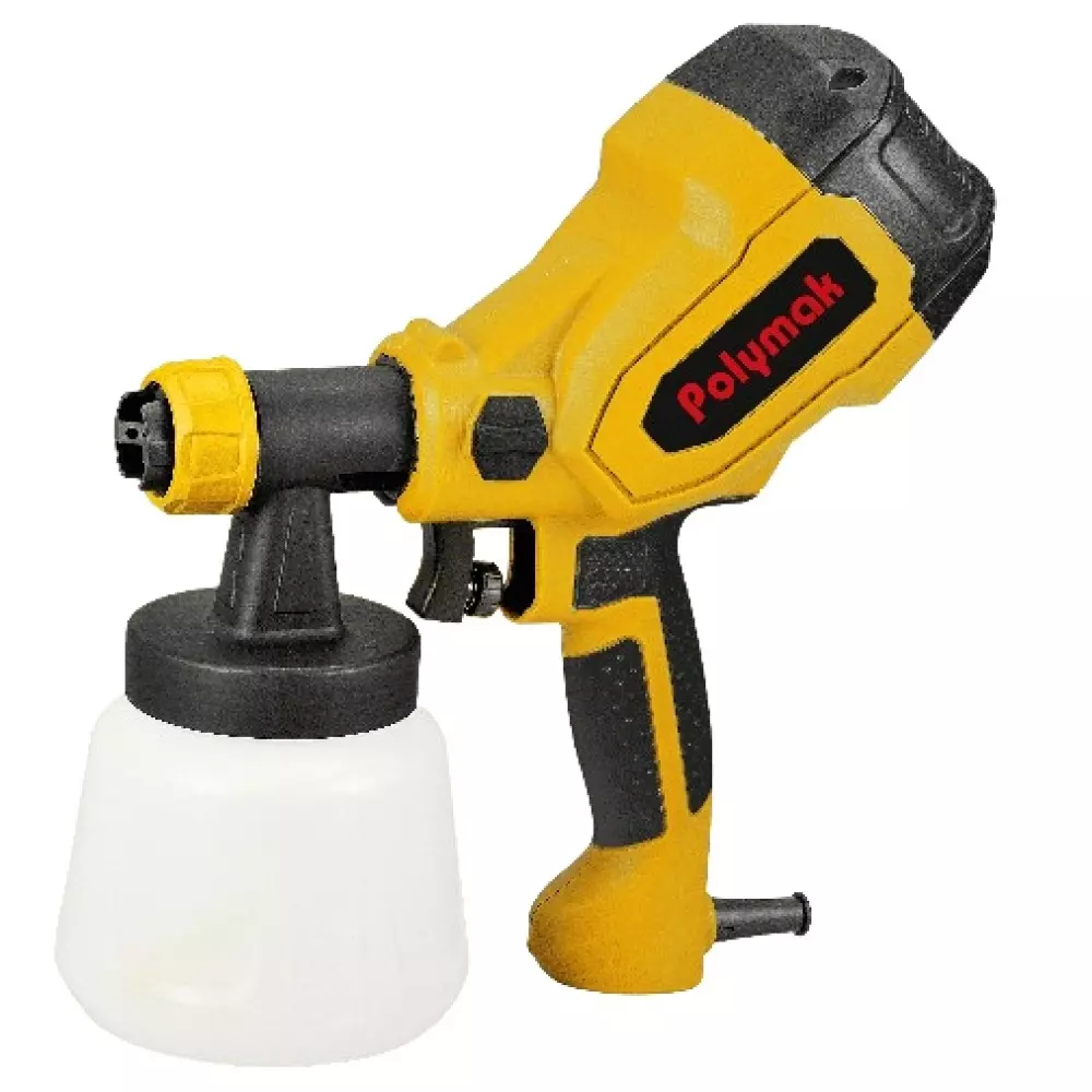 Polymak Electric Spray Gun 900 ml Cup Capacity 0.1-0.2 Bar Air Pressure for Walls, Furniture, Wood, Metal & DIY Painting, PM60ESG