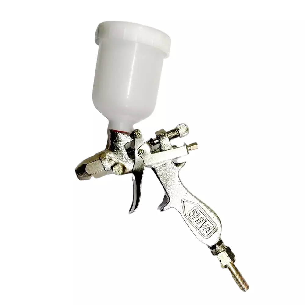 GENERIC Paint Spray Gun With Cup 1/4 Pint 118 ml Stainless Steel Comfortable Grip Silver
