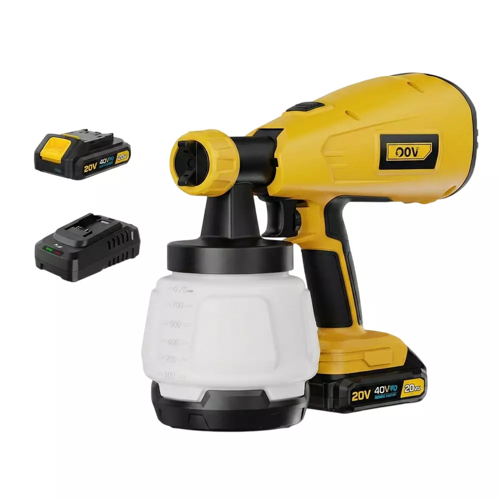 DELI Spray Gun 20 V, 0-2800 RPM, 1.8/2.6 mm Nozzle, 2 Ah*1 Battery, EDC890-1