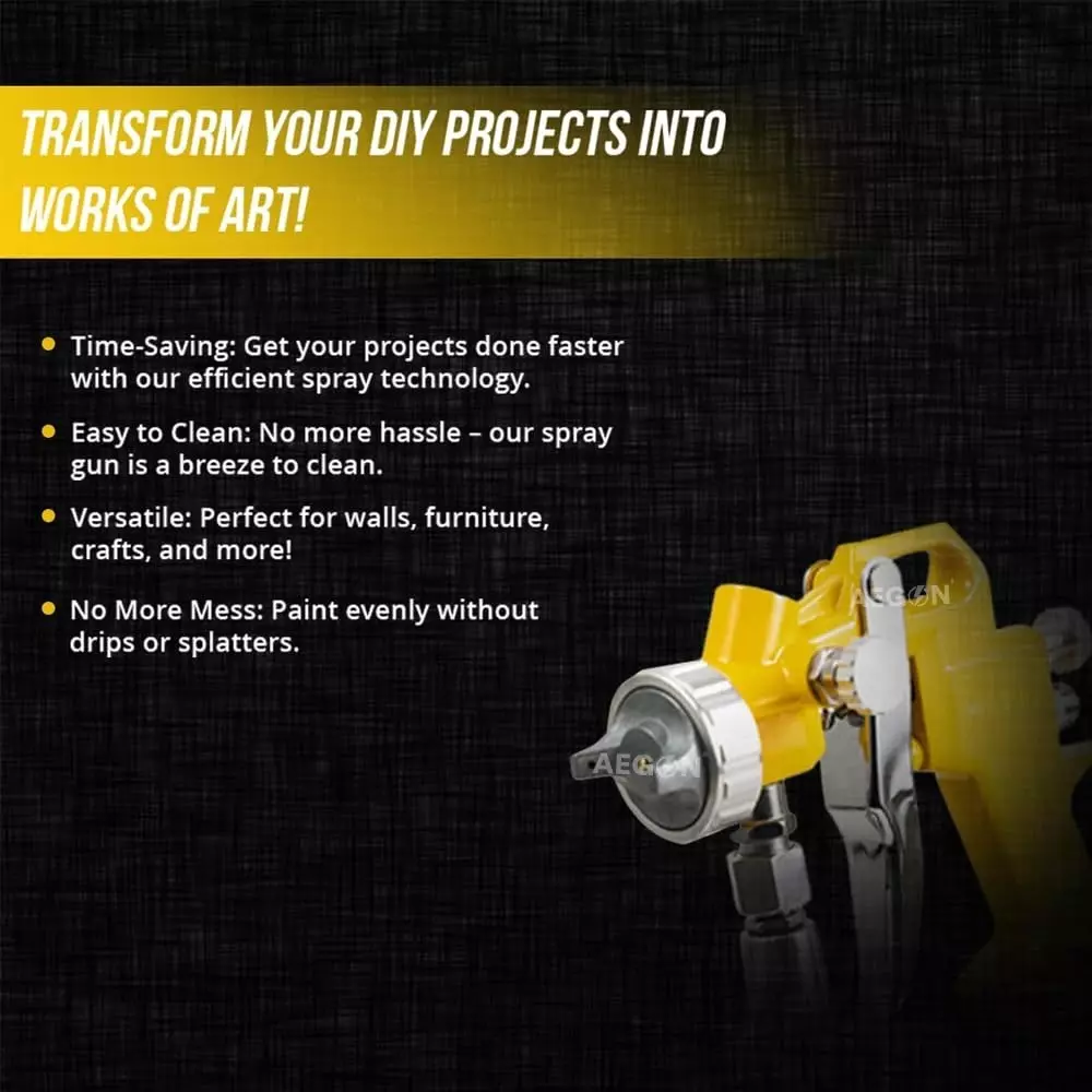 MAF PRO Air Spray Gun Plastic & Steel 600 cc Capacity 1.5 mm Nozzle Size White & Yellow for Industrial Use, Asg-6006