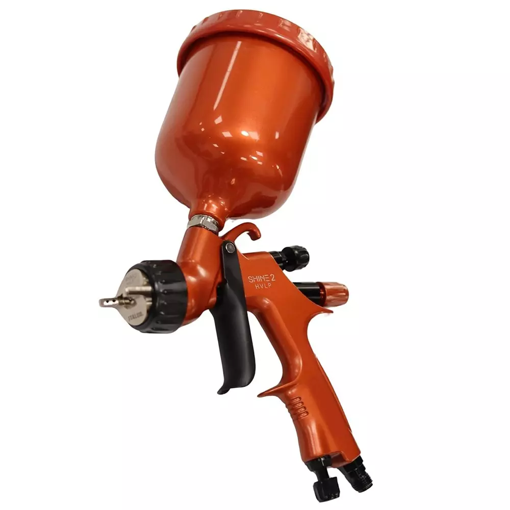 Painter HVLP Gravity Spray Gun 1/3 Inch (8.46 mm) Air Inlet 1.3 mm Brown, Shine-2
