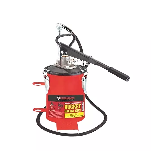 Freemans Bucket Grease Pump with Variable Stroke Handle 5 Kg Up to 5000 PSI High-Pressure Aluminium & Steel Red, BP5