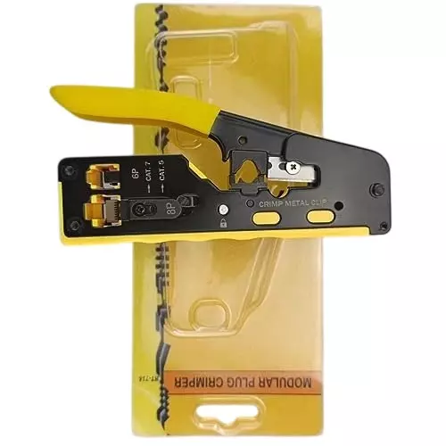 PremiumAV Modular Plug Crimper Tool RJ45, RJ11 for Cat5 Cat6 Cat7 Cat8 Ethernet Cable, MST-3180