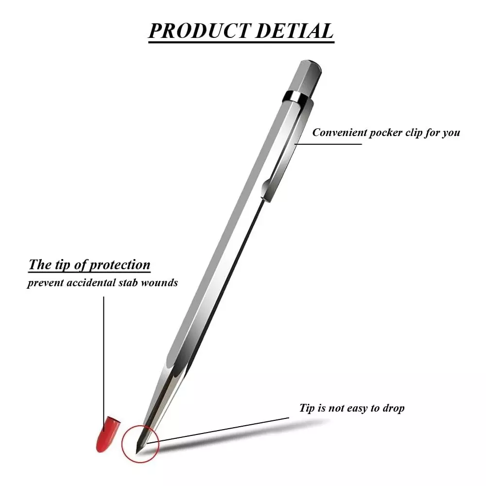 Assorts Scriber Machinist's Engraving Pen Carbide Alloy Steel 150 mm Length (Pack of 2)