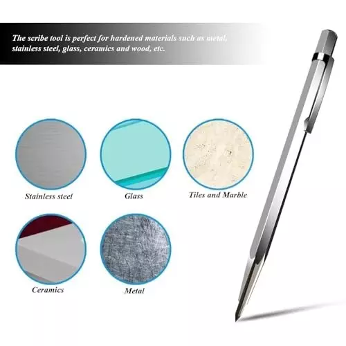 Assorts Scriber Machinist's Engraving Pen Carbide Alloy Steel 150 mm Length (Pack of 2)