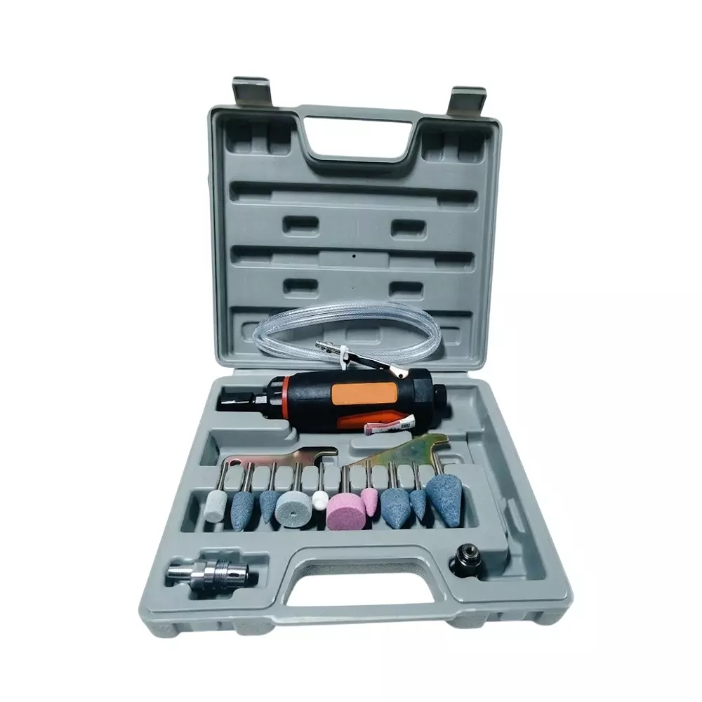 INTECO Mini Air Grinder with Kit 6 mm (1/4 Inch) Air Inlet 25000 RPM, AT 6032BK