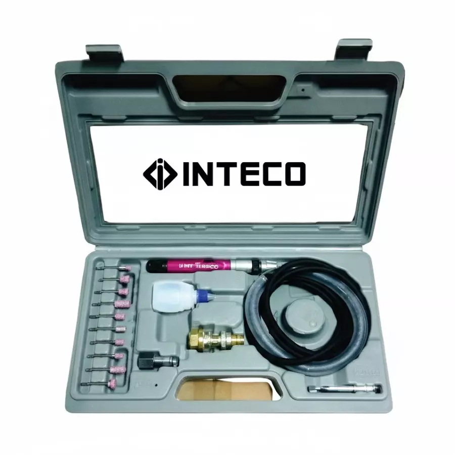 Inteco Micro Air Die Grinder Kit Round Housing Collet Size 3 mm, 54000 RPM Speed and 5.7 SCFM Air Flow, AT 3170K
