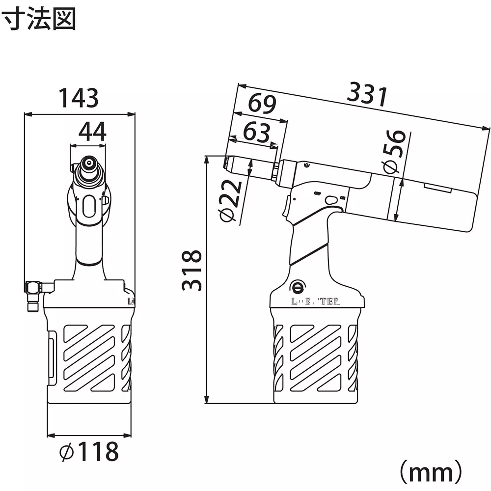 lobster-lobtex-air-riveter-331-mm-overall-length-r2a2