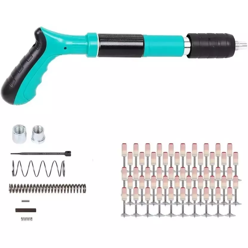 ARUDIP 5 Gear Manual Steel Nail Gun with 50 Nails 38.1 mm Chuck Pistol Grip Tool
