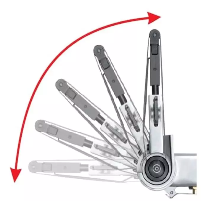 INTECO Air Powered Belt Sander 6 cfm Average Air Consumption and 10x330 mm Belt Size, AT 480SG (With Sanding Belt)