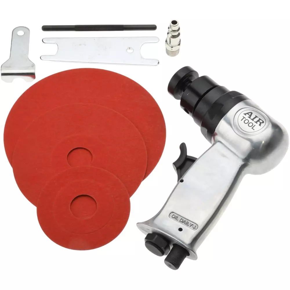 INTECO Air Orbital Sander 11000 RPM Free Speed and 125 mm Pad Size, AT 180SG (With Sanding Discs)