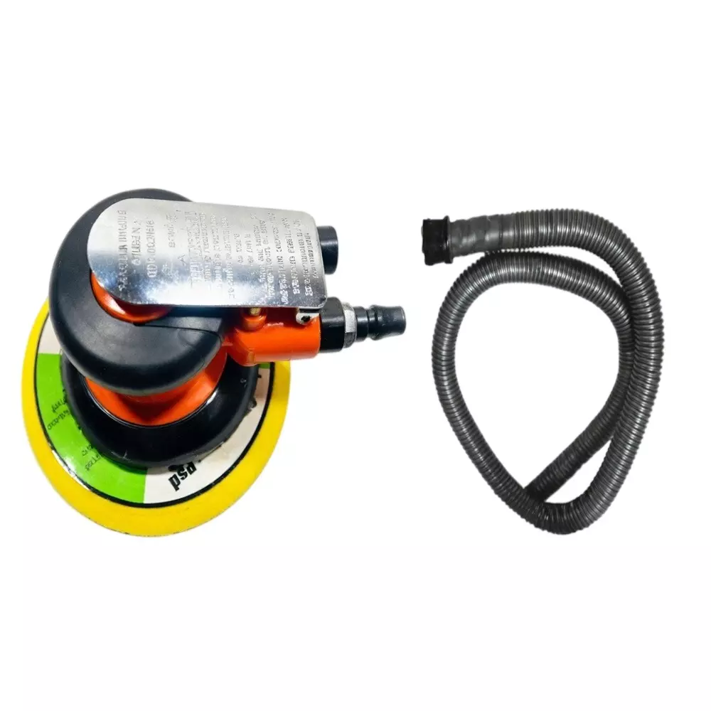 XLNT 1/4 inch (6.35 mm) Air Inlet Pneumatic Sander With Hose, 10000 rpm Speed and 125 mm Pad Size