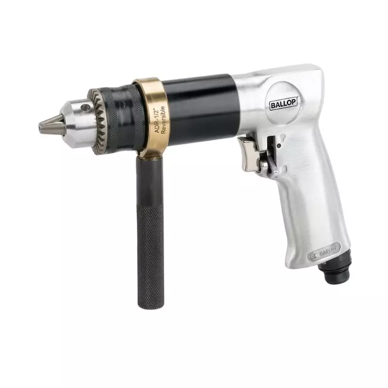 Gallop Reversible Air Drill 2.0 HP Air Compression, 1/4 inch (6.35 mm) Air Inlet and 700 RPM Free Speed, G-ADR-1/2"