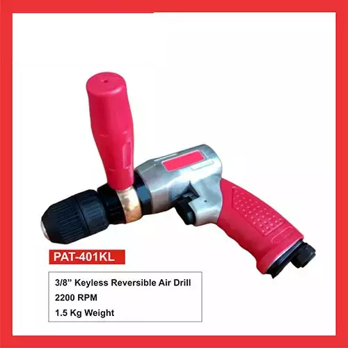INTECO Keyless Reversible Air Drill Machine 4 SCFM Air Consumption and 2200 RPM Free Speed, PAT 401KL