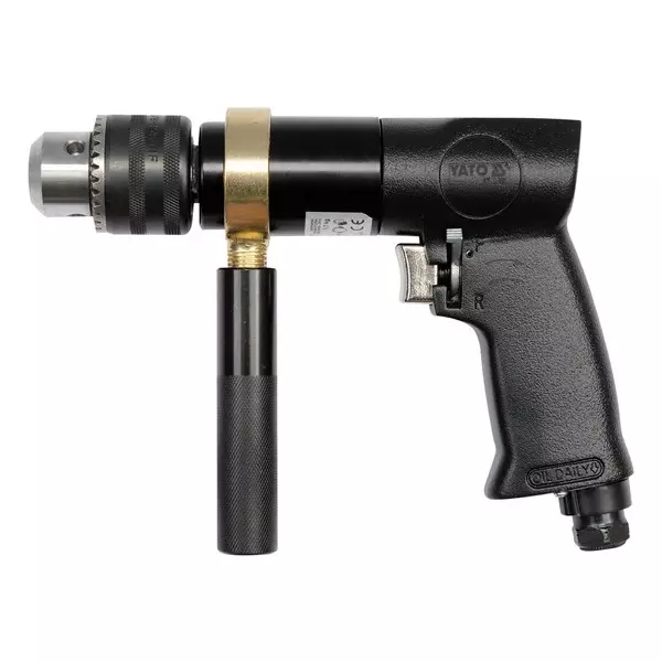 Yato Reversible Air Drill 198 LPM Air Flow, 13 mm Chuck Size and Aluminium Body, YT-09702 (Without Drill Bits)