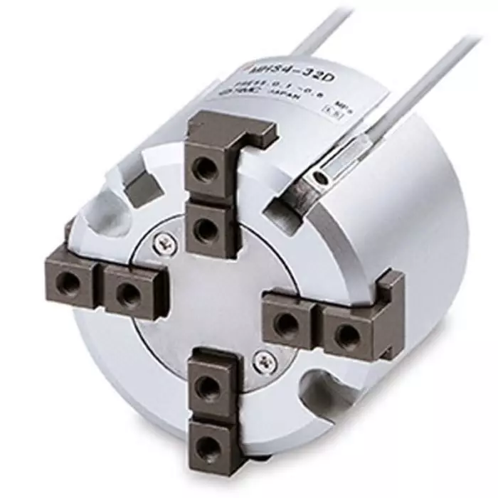 SMC 4 Finger Double Action Pneumatic Gripper, Parallel Gripping Type, MHS4-63D