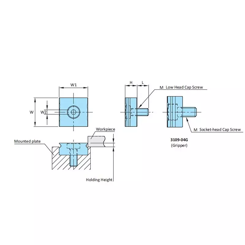 STEEL-SMITH Gripper Steel SKD12 1.5~5.6 Holding Height, 3109-04G