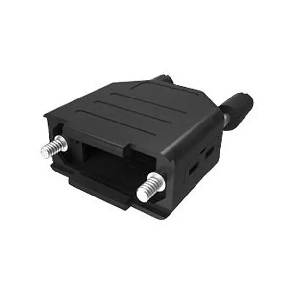AMPHENOL COMMUNICATIONS SOLUTIONS D-SUB BACKSHELL, DD, 180DEG, PLASTIC, 86303641CLF