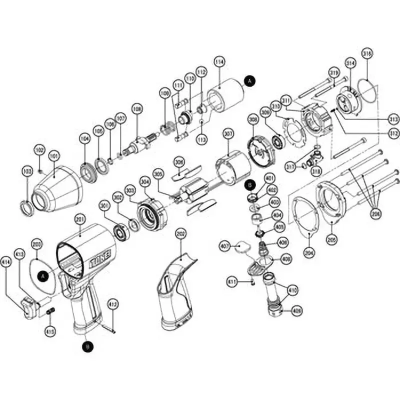 TONE Parts Air Impact Wrench Ai3120 Exhaust deflector, AI037