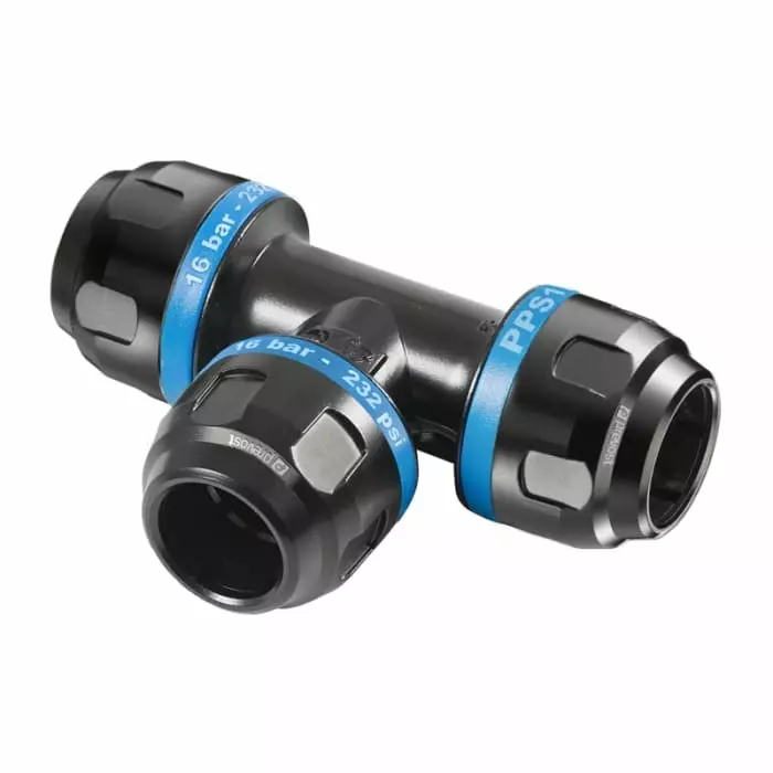 PREVOST 16 Bar Aluminium Equal Tee, 32 mm Outside Diameter, PPS1 TE32