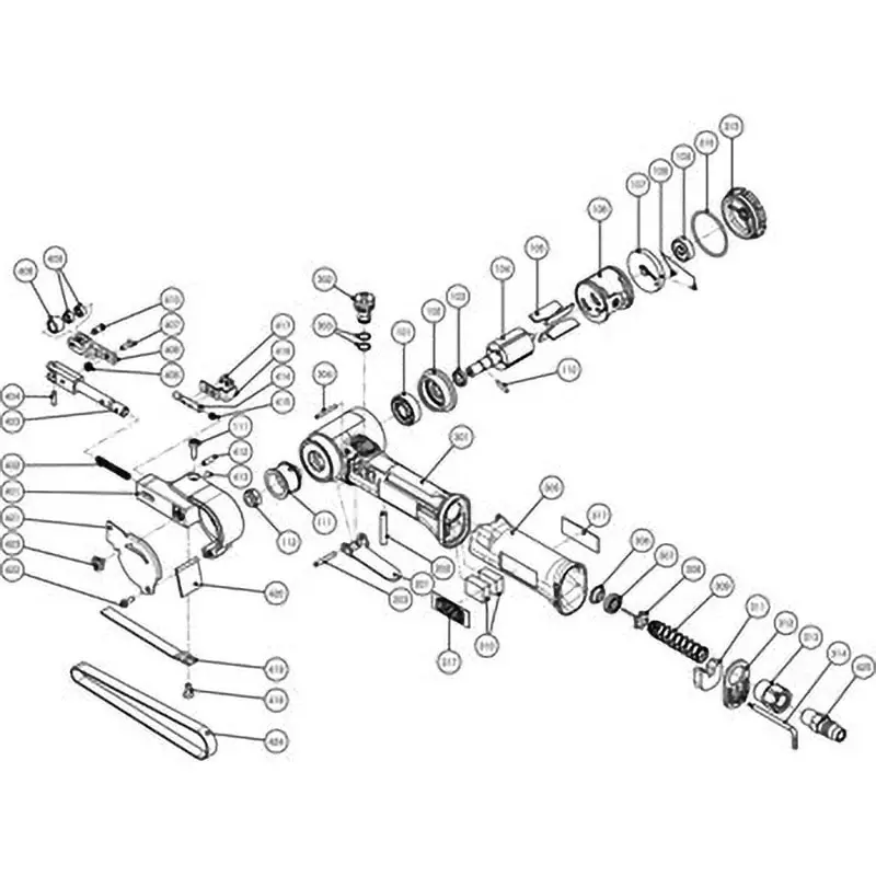 Tone Parts Air Belt Sander Abs10 Adjust Arm 406 Drawing No., Abs007