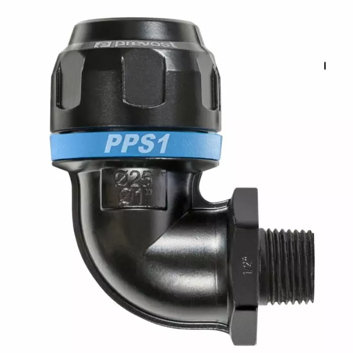 PREVOST 16 Bar Aluminium R 1 1/4 Elbo W Connector, 40 mm Outside Diameter, PPS1 9CM4042
