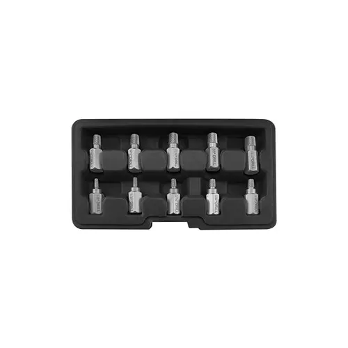Yato 10 Pcs Screw Extractor Set 42CrMo Material and 50-53 HRC Hardness, YT-05890