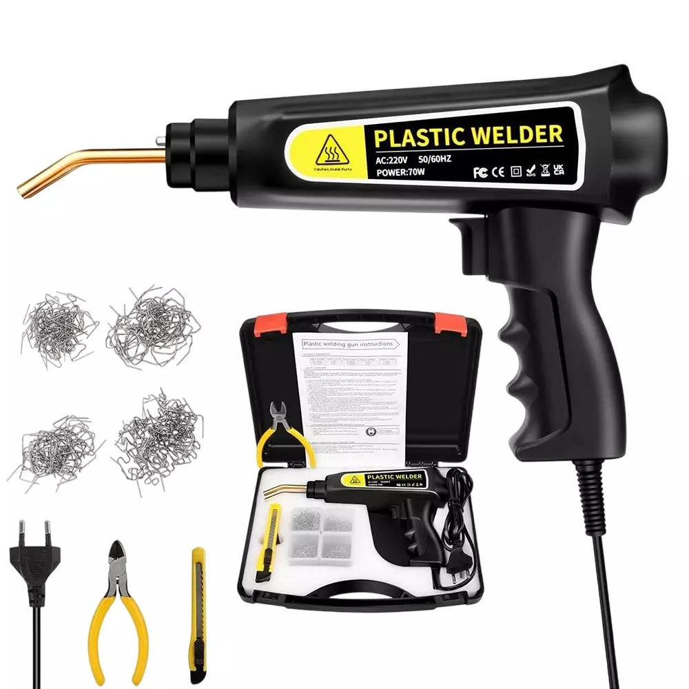 AGE-TECH Plastic Welder Kit (Hot Stapler) 70 W Electric Heating Handheld for Crack, Hole Repair, Reinforcement, YZ-7027