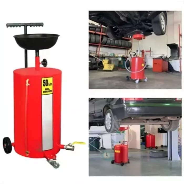 HUKUMS Manually Operated Oil Suction or Drainer Tank Mild Steel 50 L Capacity 3 L Bowl Capacity, HOD50