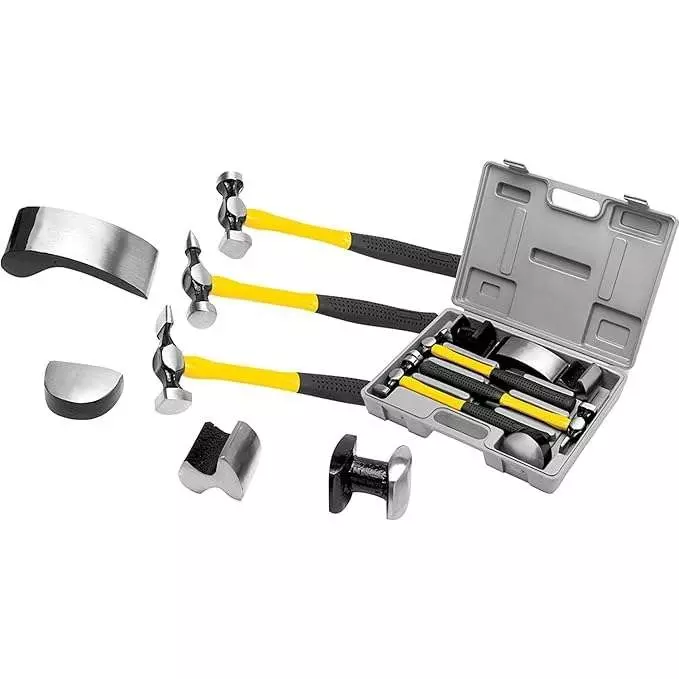 age-tech-dolly-hammer-set-heat-treated-steel-fiberglass-handle-with-rubber-grip-yz-5046