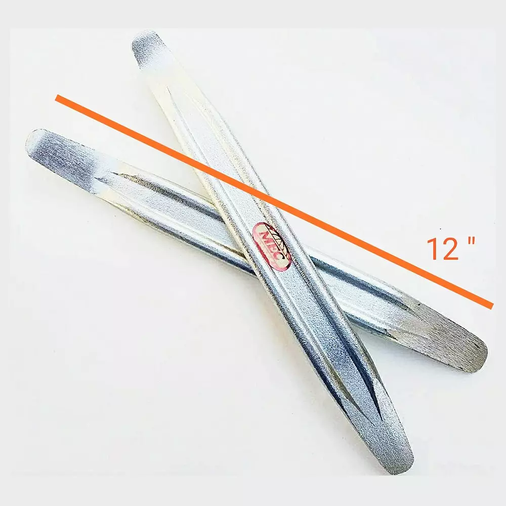 MEC Tyre Lever Tool Steel Chrome Plated 30 cm (12 inch) for Both Heavy-Duty Trucks and Light Vehicles, MEC11701 (Set of 2 Pcs)