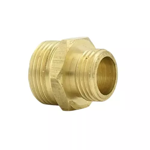 Zephyr Male to Male Converter Coupling 3/4 Inch to 1/2 Inch Gold for Hose & Pipe Connection, ZCT34M12M