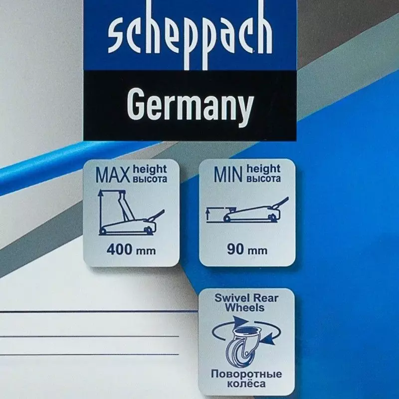 Scheppach Two-Piston Hydraulic Jack 2500 Kg Load Capacity 400 mm Maximum Lifting Height, Sch-T830031DS