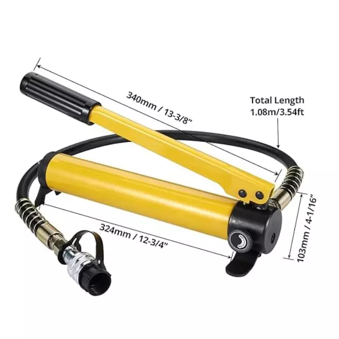 Nutronics Hydraulic Cylinder Jack Kit with Hand Pump Alloy Steel 20 Ton (20000 Kg) Load Capacity for Industrial Uses, FPY-20+180