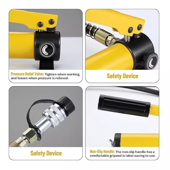 Nutronics Hydraulic Cylinder Jack Kit with Hand Pump Alloy Steel 20 Ton (20000 Kg) Load Capacity for Industrial Uses, FPY-20+180