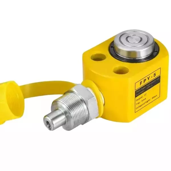 Hartley  Hydraulic Cylinder Jack with Hand Pump Kit 5 Ton (5000 Kg) Load Capacity Alloy Steel  Yellow, FPY-5+180