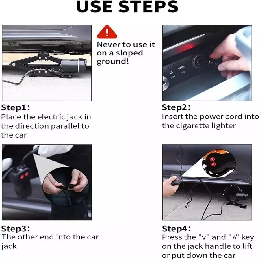 Hartley  Floor Jack Lift 2000 Kg Load Capacity Alloy Steel 12 V DC Black, TY-EJ09