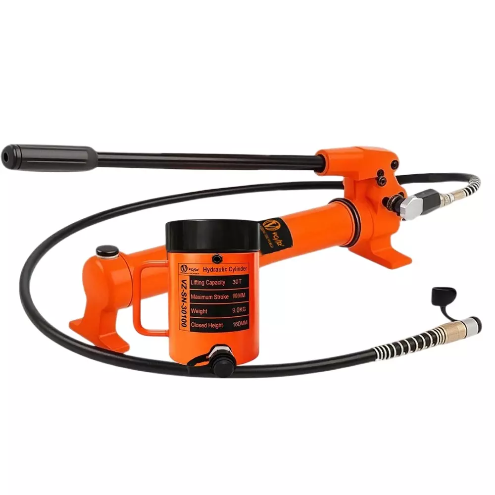 Voltz Hydraulic Lifting Jack with CP-700 Hydraulic Pump Single Acting 30 Ton Lifting Capacity and 100 mm Stroke, VZ-SN-30100