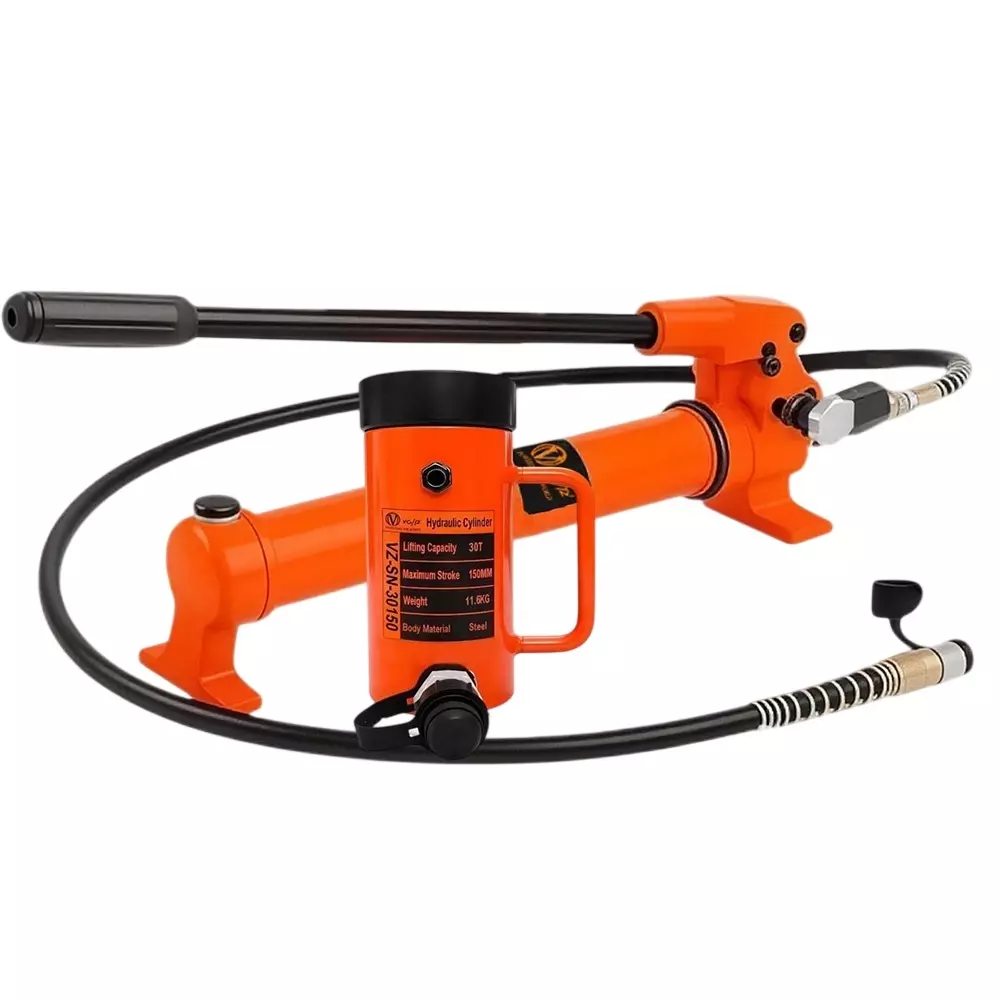 Voltz Hydraulic Lifting Jack with CP-700 Hydraulic Pump Single Acting 30 Ton Lifting Capacity and 150 mm Stroke, VZ-SN-30150