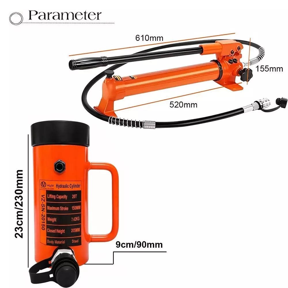 voltz-hydraulic-lifting-jack-with-cp-700-hydraulic-pump-single-acting-20-ton-lifting-capacity-and-150-mm-stroke-vz-sn-20150