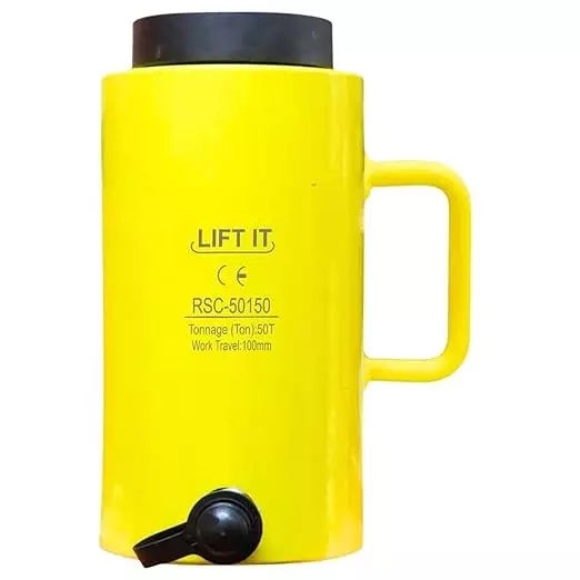 Liftit Hydraulic Single Cylinder Jack 50 Ton Lifting 150 mm Stroke Length 127 mm Outside Dia., RSC 50150