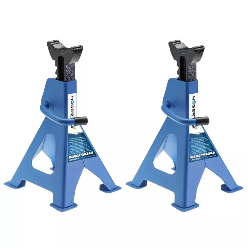 Hogert Technik Car Jack Stand 6 Ton Lifting Capacity and 395-613 mm Lifting Range, HT8G056 (Pack of 2)